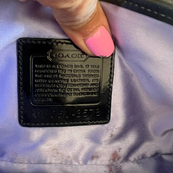 Y2K COACH SOHO CRYSTAL EMBELLISHED BUCKLE SATIN SUEDE COMBO SMALL BAG - Picture 9 of 9